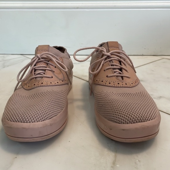 Mark Nason LA, size 7, dusty rose pink knit leather saddle shoe sock sneaker - Picture 2 of 10